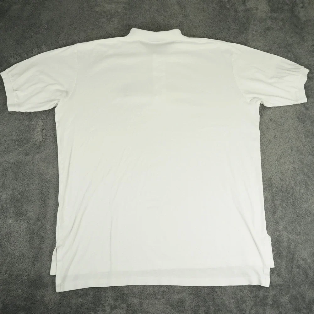 VTG Polo Ralph Lauren Polo Shirt Mens L White Masters Golf Logo Short Sleeve